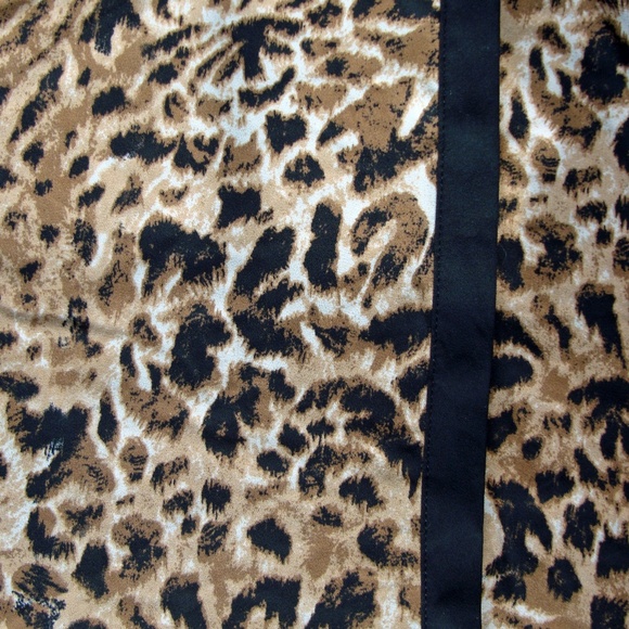 ABS Allen Schwartz Animal Print Sheer Blouse Shirt - Picture 3 of 5